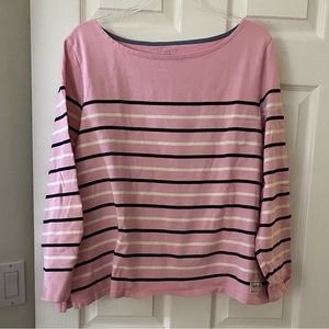 Talbots pink striped long sleeve boatneck tee. Size 2X.